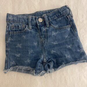 Denim Jean Shorts with Butterfly Print – Cute & Playful – 4T